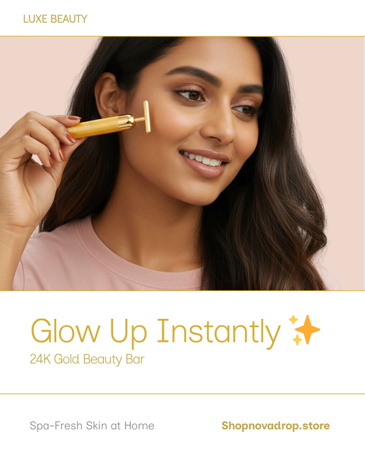 24K Gold Energy Beauty Bar – Electric Facial Massage Roller for Lifting, Firming & Radiant Glow cctvxh-5t