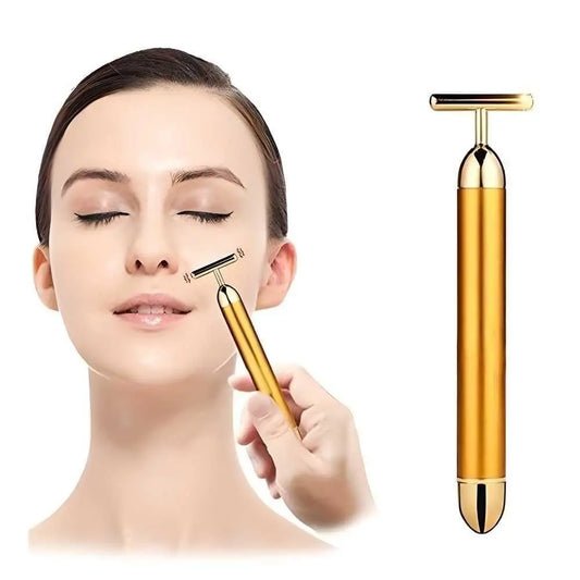 24K Gold Energy Beauty Bar – Electric Facial Massage Roller for Lifting, Firming & Radiant Glow cctvxh-5t
