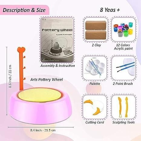Kids Pottery Wheel Battery Operated Pottery Making Machine Painting Kit cctvxh-5t