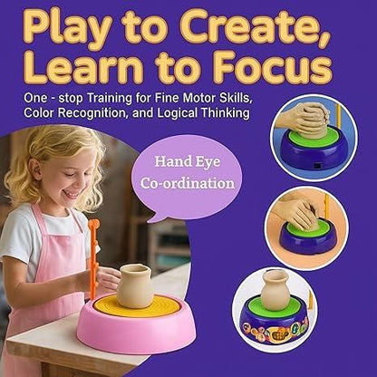 Kids Pottery Wheel Battery Operated Pottery Making Machine Painting Kit cctvxh-5t